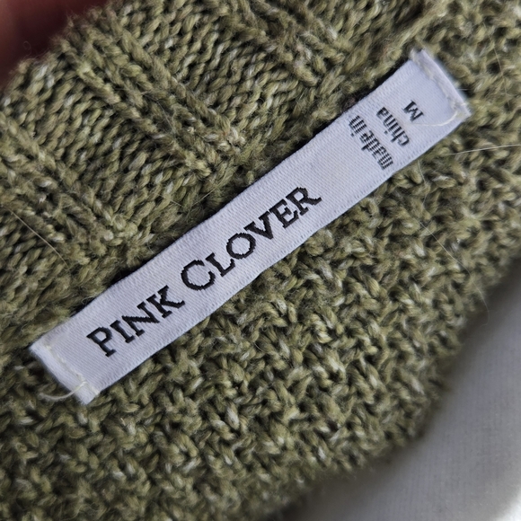 Pink Clover Green White Striped Pullover Sweater - Picture 9 of 11